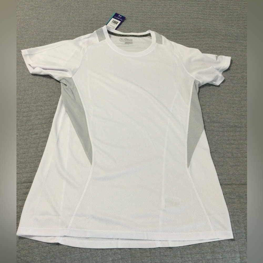 Mizuno Womens Performance Crew Neck Jersey Wht/Gray Size M